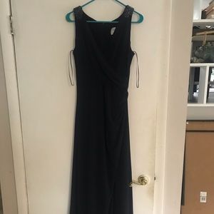 Navy blue full length gown